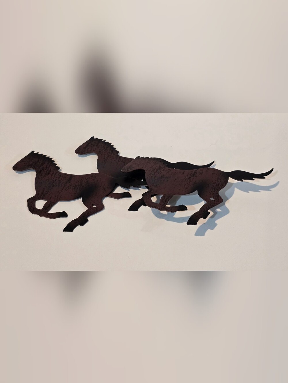 3D Metal Running Horses Wall Art